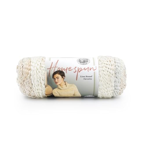 Image of Lion Brand Yarn Homespun Yarn, Soft Bulky Yarn for Knitting, Crocheting, and Crafting, 1 pack, Pearls