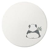 アンドエヌイー(&NE) 陶器珪藻土コースター panda たそがれ ホワイト 1枚入 直径9.7cm×厚さ0.6cm 吸水コースター 日本製 美濃焼 珪藻土 アスベスト不使用 吸水 速乾 コルク付き 滑りにくい 丸型 大きめ おしゃれ 可愛い パンダ NRS-289-TG