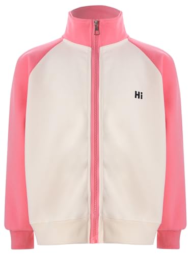 Hansber Kids Bomber Jacket for Boys Girls Athletic Track Jacket Long Sleeve Zipper Active Sweatshirt Outerwear