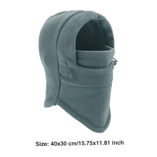 Balaclava para Hombres Invierno Antiviento Cálido, Máscara de Esquí con Forro de Polar, Cubrecuello y Gorro Negro y Gris miniatura 6