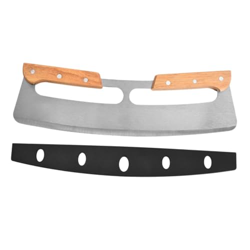 Cabilock 1Pc Wooden Handle Pizza Cutter Domestic Cutting Tool for Effortless Slicing Comfortable Grip for Home Baking and Pizza Making