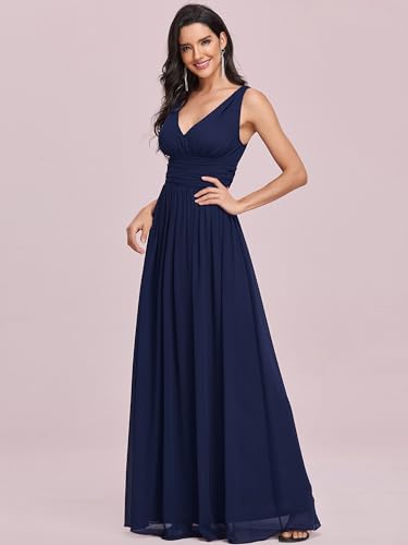 Image of Ever-Pretty Womens Bridesmaid Dress V-Neck Sleeveless A Line Chiffon Floor Length Formal Dress 09016