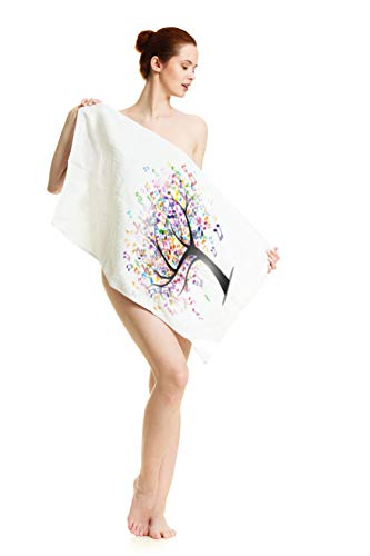 Ofloral Tree Hand Towels Cotton Washcloths,Abstract Music Notes Tree Of Life Comfortable Soft Towels For Bathroom Spa Gym Yoga Beach Kitchen,Hand Towel 15X30 Inch #TOP7