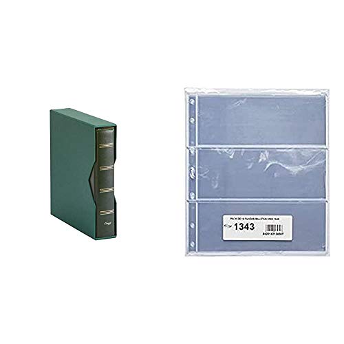 Pardo 74504   Album numismático universal, color verde + 134300   Pack 10 fundas billetes universales, 3 departamentos
