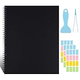 Libro de calcomanías reutilizable para coleccionar, colección de pegatinas, libro de almacenamiento para adultos, 40 hojas, papel de liberación en blanco, 8.5 x 11 pulgadas (negro)