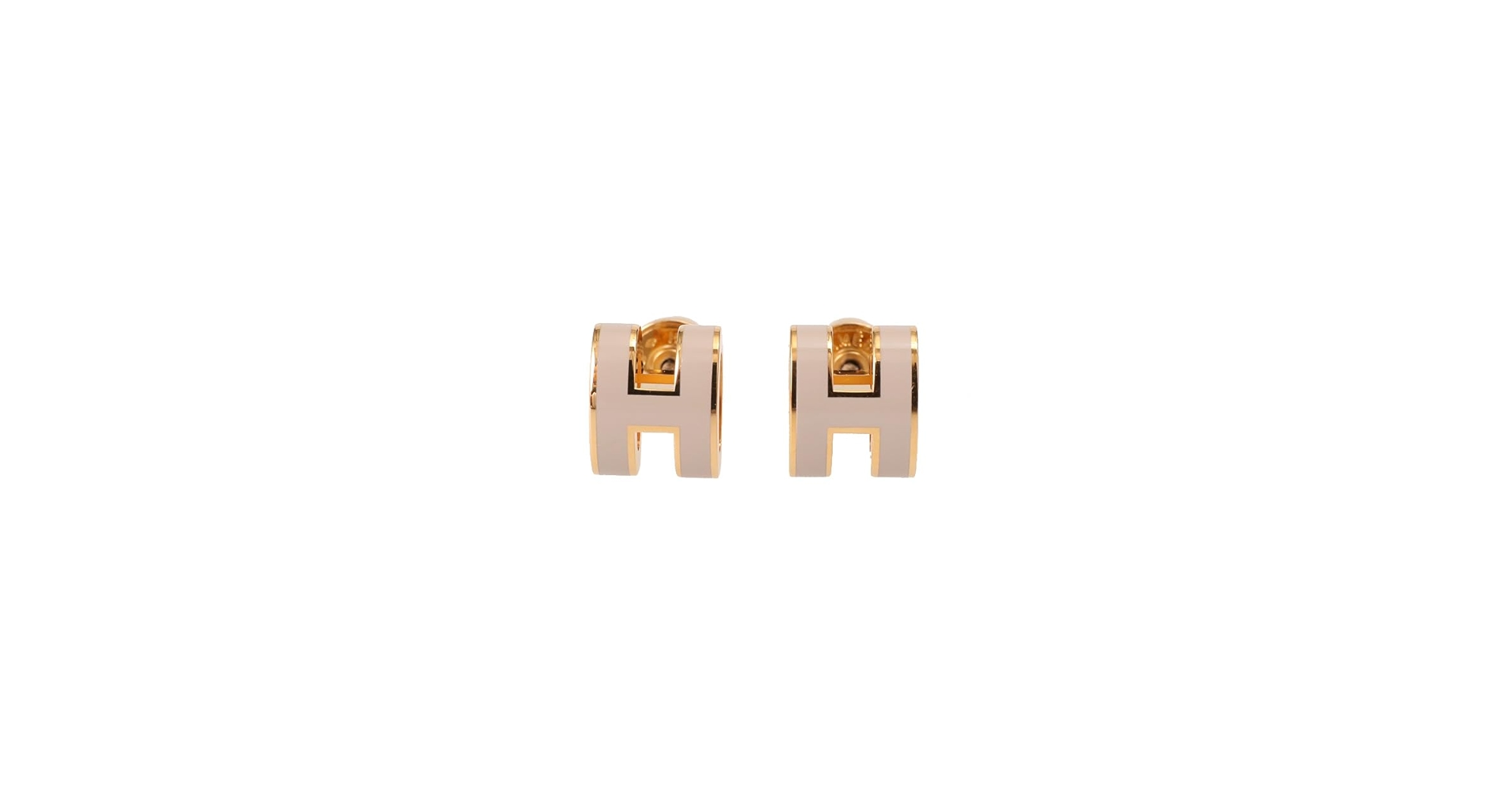 【新品未使用】HERMES ポップh ピアス マロングラッセ　ピンクゴールド HERMES エルメス ピアス 正規ラッピング 新品 mini Pop H マロン