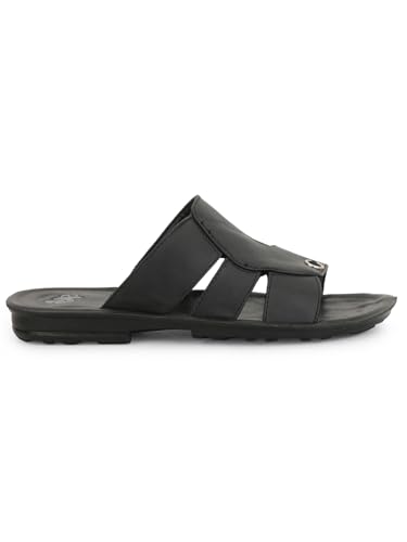 Image of Liberty A-HA MPU-58 Casual Flat Sandal For Men - Black,Brown, Tan PU Slip-on Slipper - Stylish Footwear for Travel, Office & Home - Soft Padded Sole - Lightweight and Durable - Outdoor Chappal for Man
