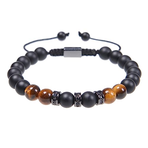 Schmuck Pulseras de Piedra Natural Ajustable Tejidas para Mi Increíble Novio para Él y Ella, Pulsera de Yoga con Piedras Reales para Mujer de 8 mm, Hecha a Mano - 30 cm Grifos para el hogar
