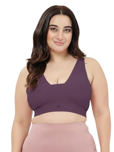 ZELENA Cotton Maternity Bra for Women Feeding | Fixed Padded Nursing Bra | Wirefree Full Coverage Nursing Bra for Pregnancy & Post Delivery - Purple
