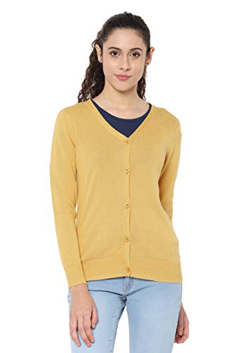 Image of Allen Solly Women's Synthetic Sports Knitwear (AHSWCRGF686057 Yellow XX-Large)