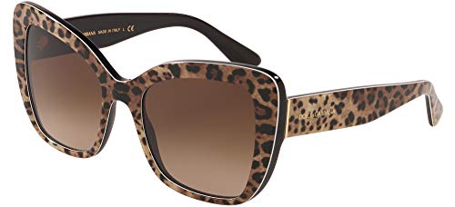 Óculos de sol femininos Dolce & Gabbana impresso DG 4348 LEO MARRO/MARROMADO 54/20/140