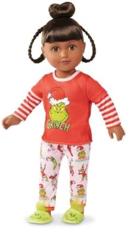 Miniatura 2 de My Life As Grinch Sleepover - Muñeca de Navidad coleccionable de 18 pulgadas con bono (morena oscuromarrón)