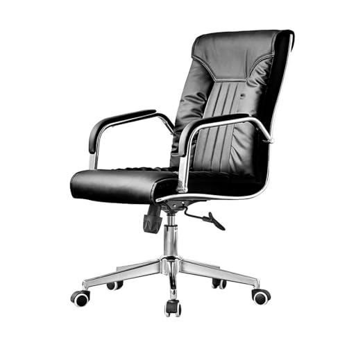 Ergonomic Desk Chair For Home Offices High Back Executive Chairs PU Leather Office Chaires With Armrest(Black)