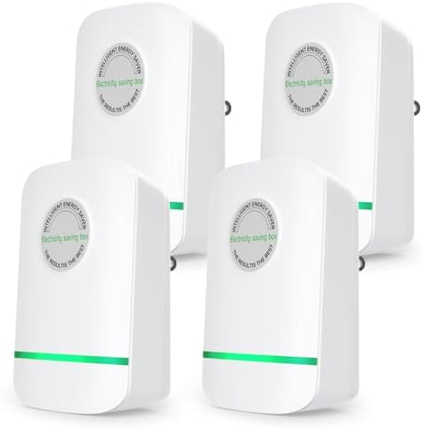 Stop Watt Energy Saving Device,Intelligent Energy Saver Electricity Saving Box,Professional Power Saving Electric Bill Electricity Saver,Energy Savers Plug in,US Plug,90V-250V 30KW,White,4Pack