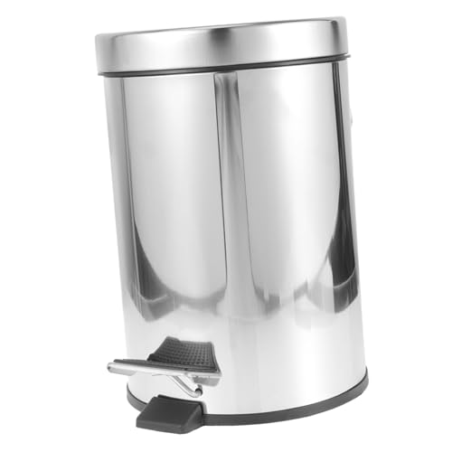 Cubeta de basura rectangular de acero inoxidable plateado