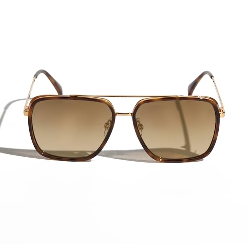 Image of Vintage Rectangular Sunglasses for Men & Women | Gradient Lenses | 400% UV Protection | Full Rim| Size - Medium (Guilty)