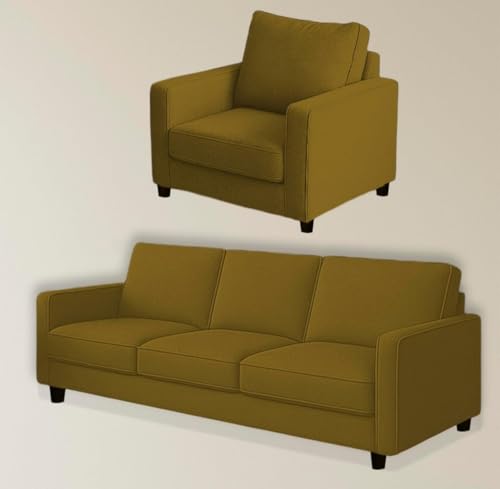 Image of The MM Furniture store Premium Fabric Sofa - Camel (3+1+1 Seater)