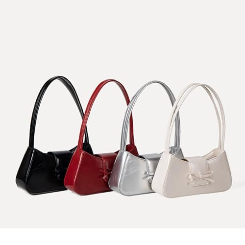 Image of Shoulder Bag for Women Coquette Bow Purse | Y2K Trendy, PU Leather, Small Cute Bag, Mini Hobo Handbag