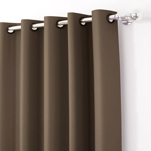 Image of Story@Home 100% True Blackout Window Curtains 5 Feet Set of 3 | Plain Design | Room Darkening Curtain | Thermal Insulated Curtains for Living Room, Bedroom | (116 x 152 cm, Copper Brown)