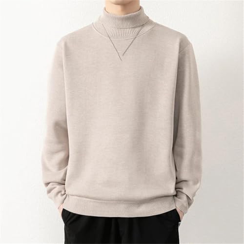 Men's Thick Knit Sweater Warm Solid Color Classic Pullover Casual Korean Style Winter Jumper2