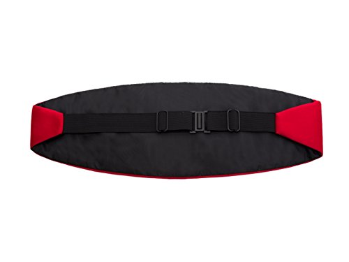 Frankers Men’s 4-Pleat Poly Satin Solid Color Adjustable Cummerbund, Multiple Color Available #TOP2