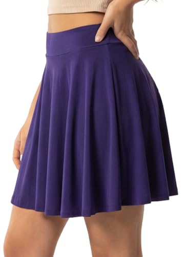 Jupe pour fille - Jupe plissée à la mode avec short intérieur pour l'école, les loisirs et les fêtes, violet, 13-14 ans