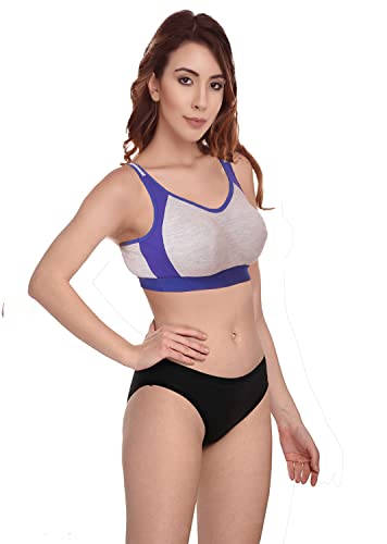 Image of She Wears Full Coverage Sports Combo Bra Panty Set for Women /Girls