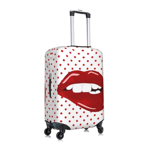 Red Lips Travel Luggage Cover Fits 18-32 Inch Luggage, Elastic Suitcase Cover Protector with Concealed Zipper for Wheeled Suitcase Travel Accessories3