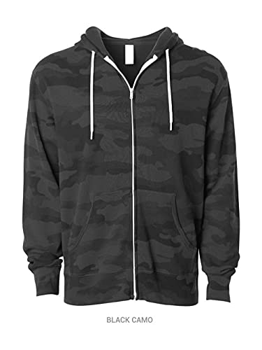 Independent Trading Co. - Lightweight Full-Zip Hooded Sweatshirt - AFX90UNZ - 2XL - Black Camo2
