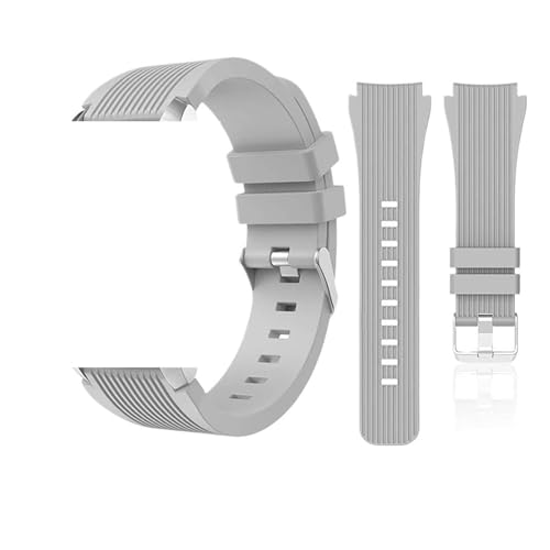 [QATUEBV] VREHb`Xgbv 20mm/22mm X|[cEHb`oh Galaxy Watch 46mm Watch3 45mm Gear S3 FrontierΉ(Grey,Strap Width 20mm)