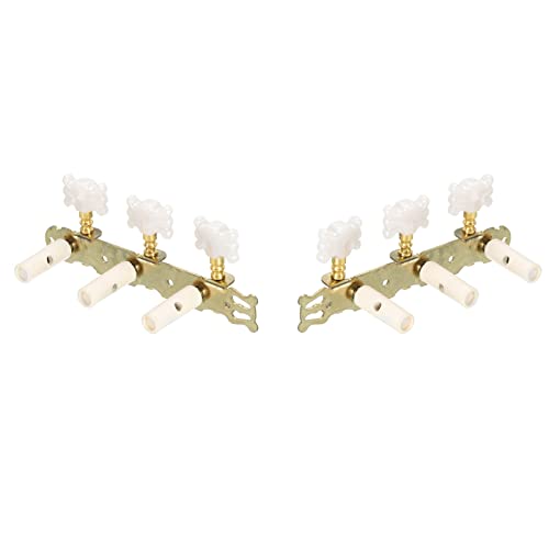 PATIKIL Classical Guitar String Tuners Keys Machine Heads Tuning Pegs 3 Left 3 Right, White Buttons, 1 Set - Image 4