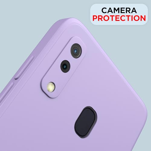 Image of Outlouders Back Cover for Samsung Galaxy A20 / A30 / M10s | Camera Protection | Durable Soft Matte Silicone Bumper Case (Purple)