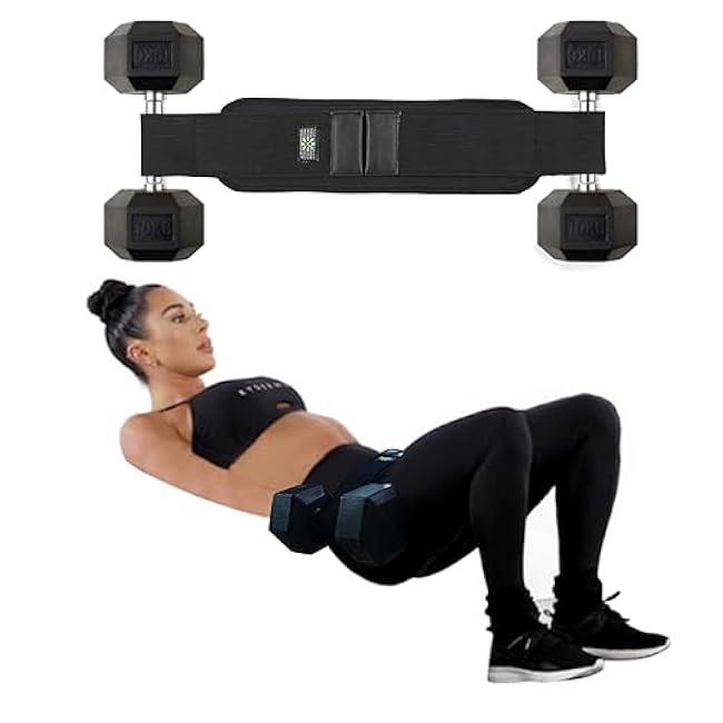 Hip Thrust Belt by SEWD - Use Any Weight to do Lunges, Glute Bridges, Dips and Booty Workouts ¨C Easy to Set Up with Dumbbells for At Home Hip Thrust Use. Reinforced Lightweight Dumbbell Belt for Home Gym