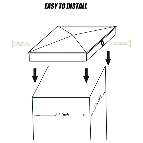 Wood Fence Post Caps 4X4 (3.5") White 4 Pack Powder Coated Aluminum Post Cap Cover For Outdoor Fences And Decks #TOP3