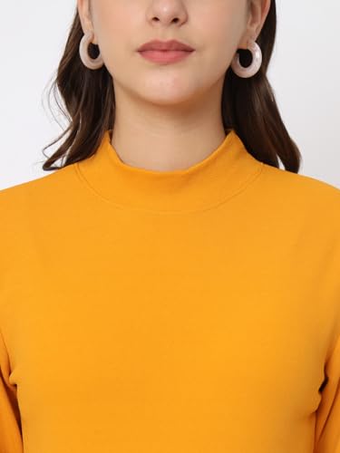 Image of Istyle Can Solid HIgh Neck Full Sleeve Stretchable Slim Fit Top for Women | Tops for Women | high Neck top for Women | Winter Tops for Women