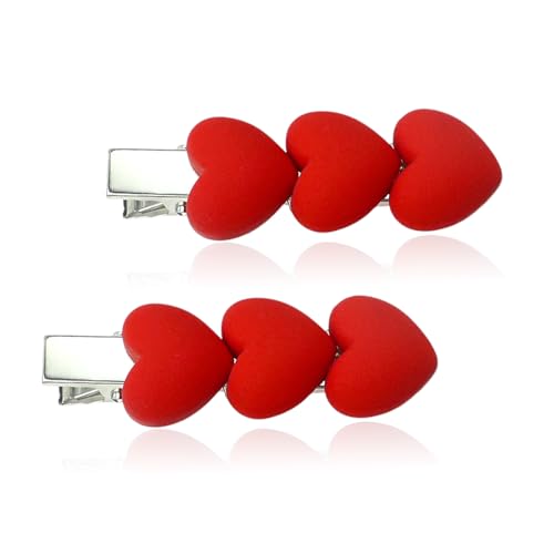 WRBAJIS 2Pcs Valentines Hair Clips for Women Red Heart Hair Barre...
