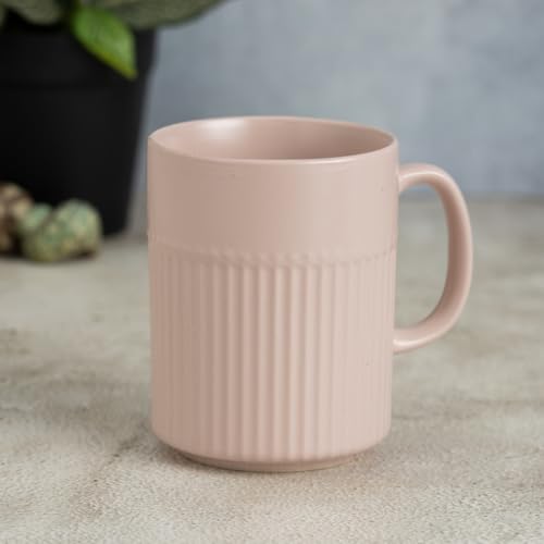 Image of Clay Craft Fine Ceramic Crimson Microwave Safe Coffee & Milk Mug, 350Ml, 1 Piece, Ivory, Mug for Coffee, Ideal for Gifting, Perfect for Home & Office