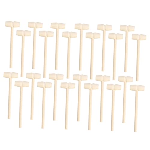 MUSISALY 24Pcs Mini Wooden Hammers Educational Pounding for Enhance Hand Eye Coordination Creativity Safe Polished Mallets for Parent Interaction