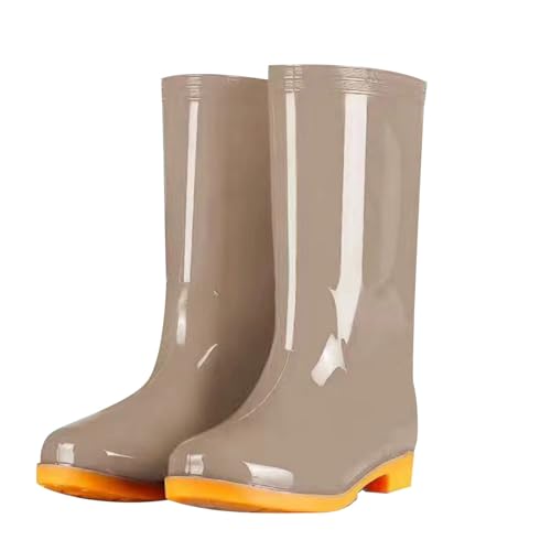 Botas de Lluvia para Mujer Media Antideslizantes de Goma con para Uso Diario Exterior (Khaki, 39) #65
