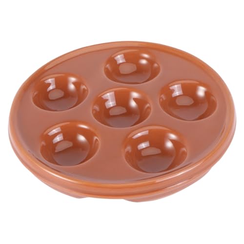 DOITOOL Ceramic Escargot Plate Snail Baking Dish Oval Serving Tray Black Escargot Bowl Kitchen Gadgets