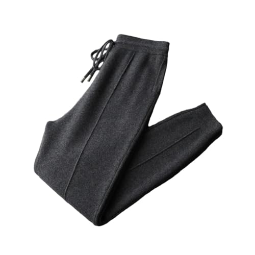 Men's Merino Wool Cashmere Pants Winter Thick Casual Soft Warm Knit Pencil Sport Trousers