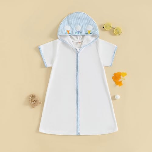 Image of Kids Toddler Swim Cover Up Girls Boys Beach Swimsuit Coverup Terry Zipper Bathing Suit Cover Ups Swimwear