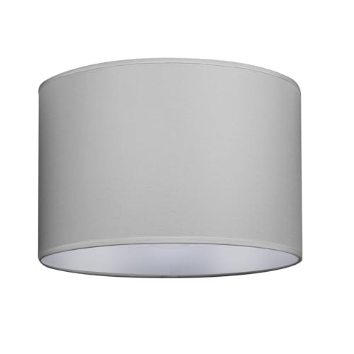 GIGGI Fabric Lamp Shades, 8' Grey Lampshades for Ceiling Lights, Table Lamps & Floor Lamps, Easy Fit Pendant Light Shade Ceiling for Living Room, Bedroom, Kitchen, Hallway, Office & Home Décor