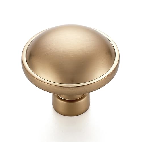 Image of Ravinte 2 Pack 1-1 /4 Inch Diameter Kitchen Cabinet Knobs Champagne Bronze Dresser Knobs Round Solid Cabinet Drawer Pulls for Kitchen Cupboard Hardware