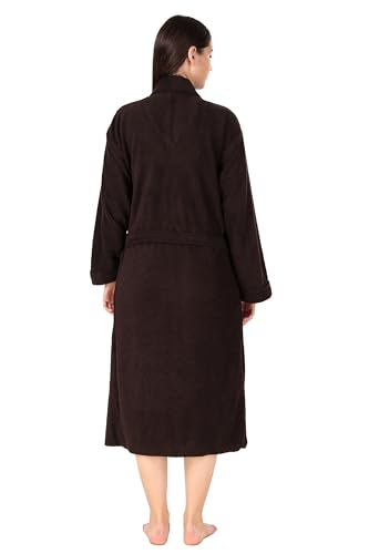 Image of Men's Bath Robe | Full Sleeve Cotton Comfortable and Durable Bathrobe -Suitable for Birthday /Anniversary /Diwali /Couple /wedding Gift | Coffee
