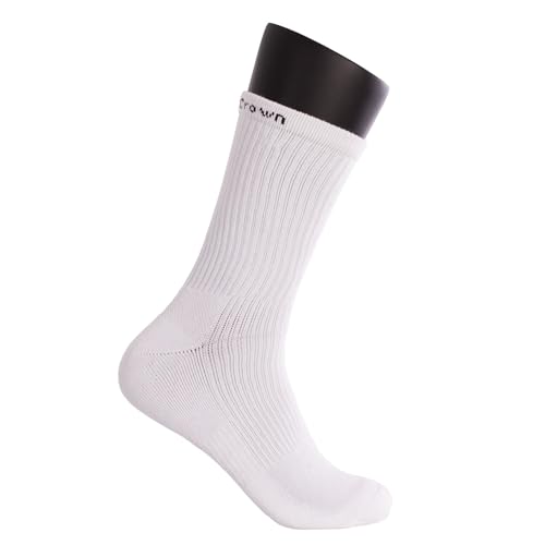 Black Crown - Pack Calcetines Alto - 70% Poliéster, 28% Algodón, 2% Elastano - Set de 3 pares - Blanco. (Pack Calcetines Alto, FR/ES, Números, 39, 42, Regular, Alto)