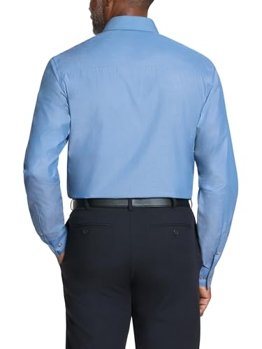 Image of Kenneth Cole REACTION Unlisted Men's Slim Fit Solid Cotton Spread Collar Full Sleeves Formal Dress Shirt