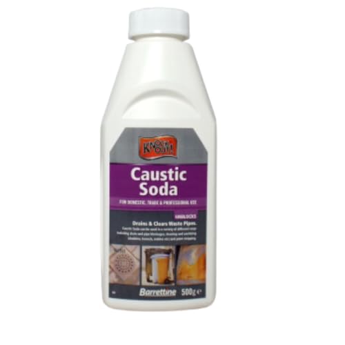 Caustic Soda - Powerful Drain Cleaner & Degreaser | Clears Blocked Drains, Cleans Surfaces | Available in 500g, 1kg, 2kg, 2.5kg Sizes | Effective Cleaning Solution (Caustic soda 500g)
