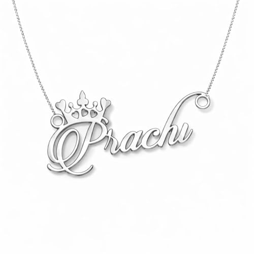 Image of Prachi Cursive Gold & Silver Name Pendant Necklace, Best Jewelry Gift for Girls.