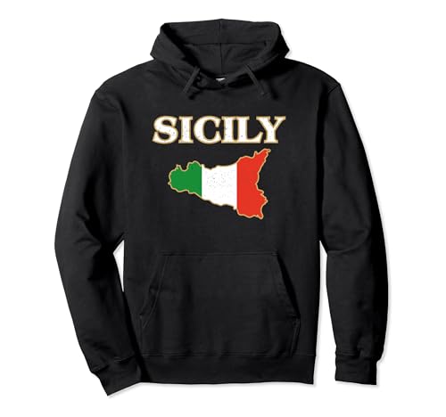 Italian Sicily Map Sicilia Sicilian Pullover Hoodie